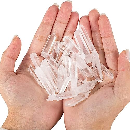 BYLSAGWHT 50g Rough White Gem Transparent Quartz Crystal Stone for Jewelry Making Home Decoration Ornaments (Size : 50g)