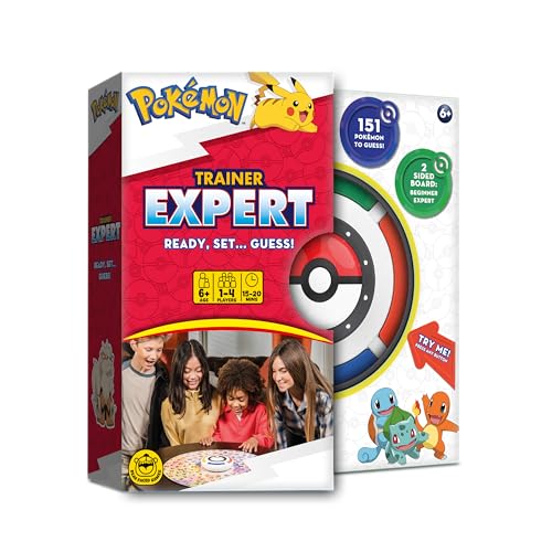Pokémon Trainer Expert Game guess the character from Pokemon 151 in the least number of clues to be the winner. Double sided board for beginner or expert. Age 6yrs + 1-4 players.