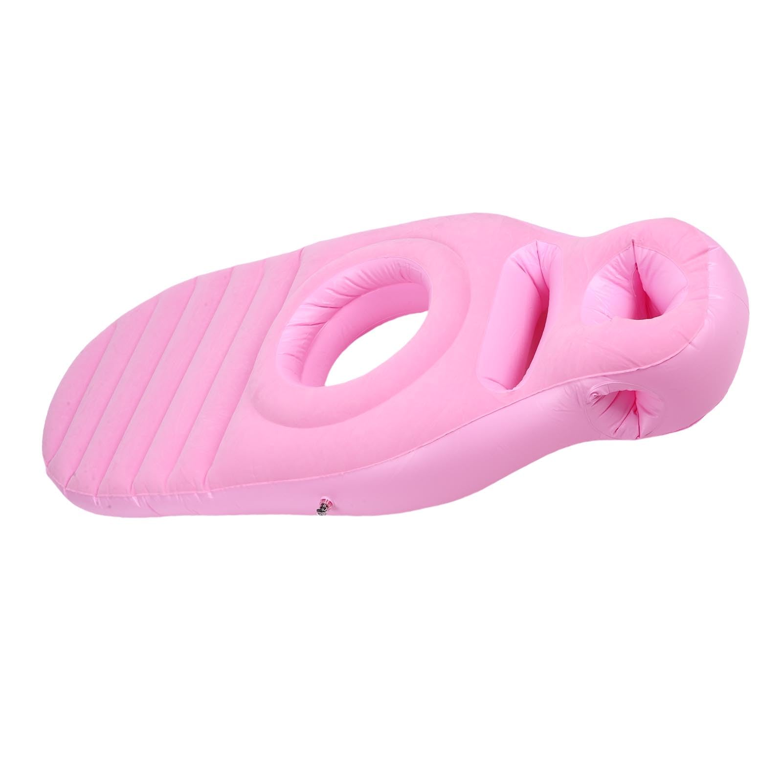 Almohada de Cuerpo Entero con Orificio para el Vientre Cómodo Soporte Inflable para Dormir Maternidad PVC 165x70cm 1 Unidad (Rosa)