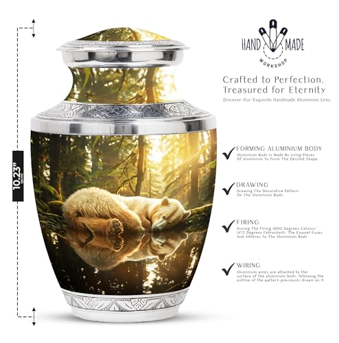 Image of Bear Urn - Urn for Ashes - Cremation Urns for Adult Ashes Women - Adult Urns for Human Ashes Men - Urns for Ashes Adult Female (10 inch Pack of 1)