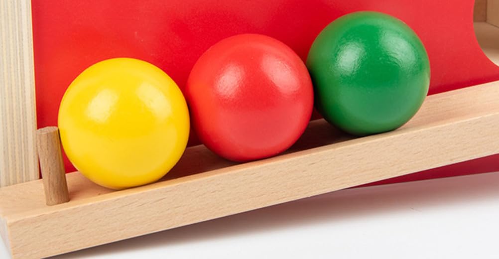 Montessori Boîte de chute de boules en bois, activité d'apprentissage précoce, reconnaissance des couleurs et coordination des bras, cadeau éducatif pour enfants