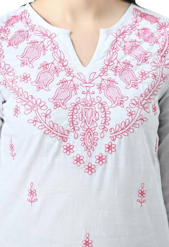 Image of QAZMI Women's Cotton Straight Embroidered Kurti