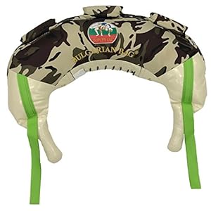 Bulgarian Bag – Camouflage – suples (Das Original) + Workout-DVD (Fitness, Crossfit, Wrestling, Judo, Grappling, Funktionelles Training, MMA, Sandsack, Gewichtete Sporttasche, Cardio-, Kraft).