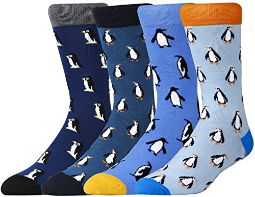 AFADER Mens Funny Cozy Dress Cotton Socks for Men Novelty Crazy Crew Socks Size 7-12 (AF-57)