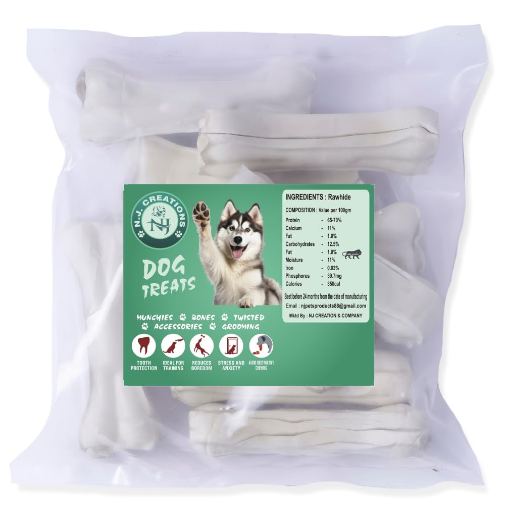 N.J Creations Rawhide Chicken Flavour Dog Chew 4 Inch Calcium Bone for Dogs|Puppies, Small Dogs of All Breeds| Healthy Treats for Dogs to Chew (30) (B09JDV6MYY) Amazon Price History, Amazon Price Tracker