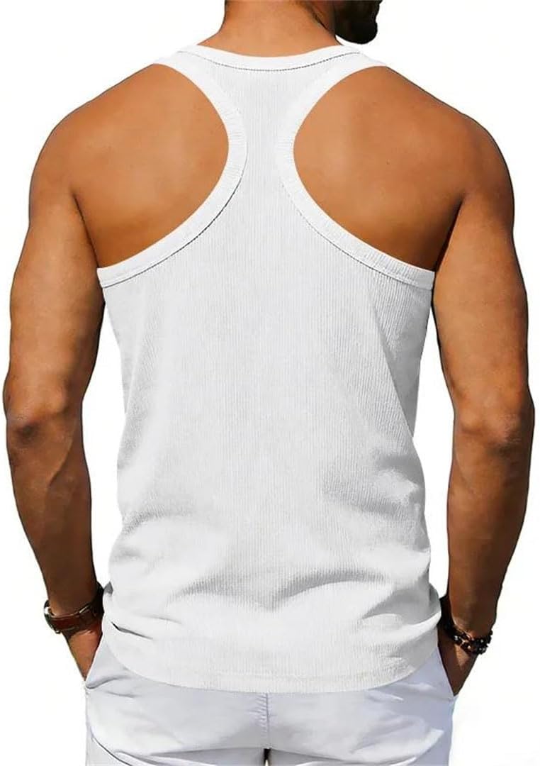 Men Tank Tops Slim Fit Sleeveless Breathable Training Running Fitness Vest
