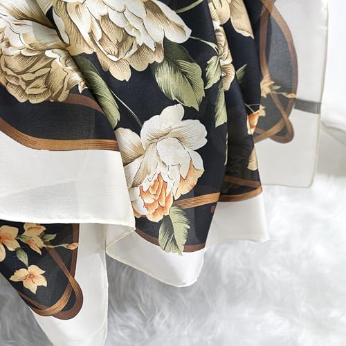 Image of Printed Poly Silken feel Scarf Stole for Women | Stylish, Soft, & Lightweight | Satin Feel Neck Scarf, Hair Scarf, Head Scarf for Women