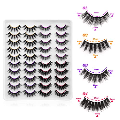 Newcally Faux Mink Lashes Pack 20 Pairs Wholesale False Eyelashes Dramatic Long Fluffy Wispy Fake Eye Lashes Bulk #TOP1