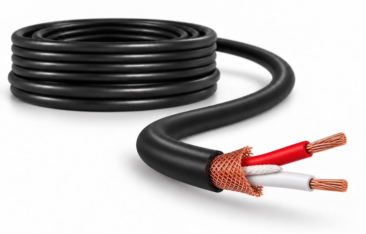 Pronomic Mikrofonkabel Meterware 50 m Schwarz, symmetrisches Audiokabel
