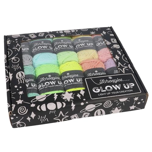 Scheepjes Glow Up Farbpack 10x25g - Bunte Garne für kreative Projekte