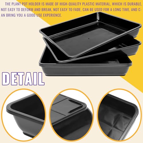 Wpxmer 5 Pack Plant Saucer 11.4 Inch, Durable Plastic Plant Saucers, Flower Plant Water Trays Black for Indoors and Outdoors Plant Pots
