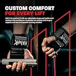 HWK Sports Weightlifting Hooks with Wrist Straps for Men & Women, Black, Padded Lifting Hooks with Heavy Duty Lifting Straps Ideal for Weightlifting, Bodybuilding & Powerlifting Weights up to 700lbs - Image 5