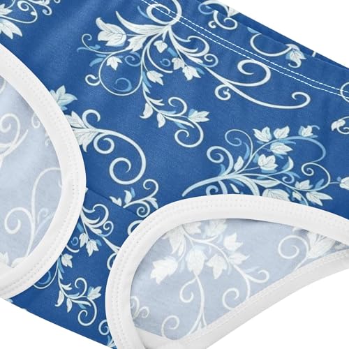 Flower Toddler Underwear Floral 2t Cotton Girl Panties Cute White Blue Floral Flowers Kids Briefs Undies4