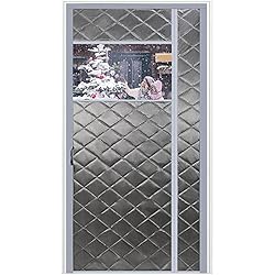 XUnada Cortina de Puerta de algodón con Ventana, Resistente al Viento, Cortina de Puerta de Entrada térmica de PVC Transparente, Puerta Plegable de Cierre automático para Puerta corrediza de Vidrio