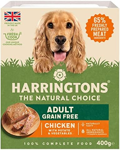 Harringtons Grain Free Hypoallergenic Wet Dog Food Meaty Pack 16x400g - Chicken, Lamb, Beef & Turkey - All Natural Ingredients (Packing may vary)