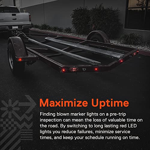 10Pc 3/4" Round Red Trailer Led Marker Light [Dot Fmvss 108] [Sae P2Pc] [Semi-Spherical Output] [Ip67 Waterproof] [Bullet Style] Round Clearance Marker Lights For Trailer Truck #TOP2