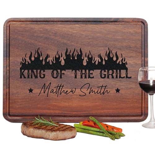 Product Image of the Personalized BBQ Cutting Board Gift, Men Christmas Gifts for Dad, Grandpa, Son, Husband, Best Grill Gift Top Christmas Gifts 2025 for Mens Cooking Gifts for Grillers, Papa's Grilling Plate Made in USA