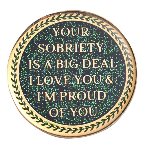 Image of LParkin 24 Hours Sobriety Chip, Tree of Life Recovery Coin, AA Recovery Medallion, Anniversary Token Sobriety Gifts, Alcoholics Anonymous Medallion
