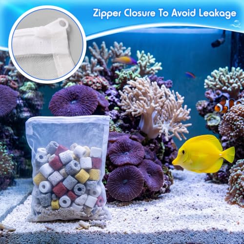 Image of Geiserailie 4 Pcs Aquarium Filter Media Bags 150um Zipper, 7.8 x 11.7 Inch