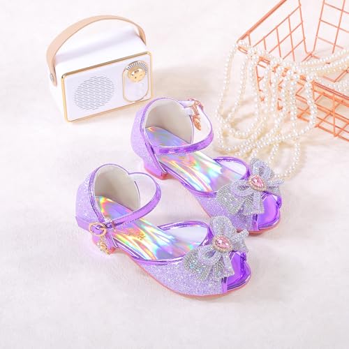 Girls Mary Jane Glitter Wedding Party Dress Shoes Princess Flower Strap Shoes3