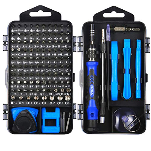 ORIA Precision Screwdriver Set, 120 in 1 Screwdriver Kit with 101 Bits, Mini Magnetic Screwdriver Set, Computer Repair Tool Kit for iPhone, PC, Toys, Computer