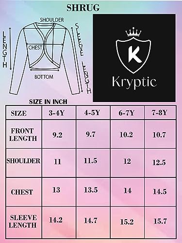Image of KRYPTIC Kids Girls Crop Length Cotton Shrug - Soft Lightweight Open Front Layer for Stylish Everyday Wear Casual Outfits
