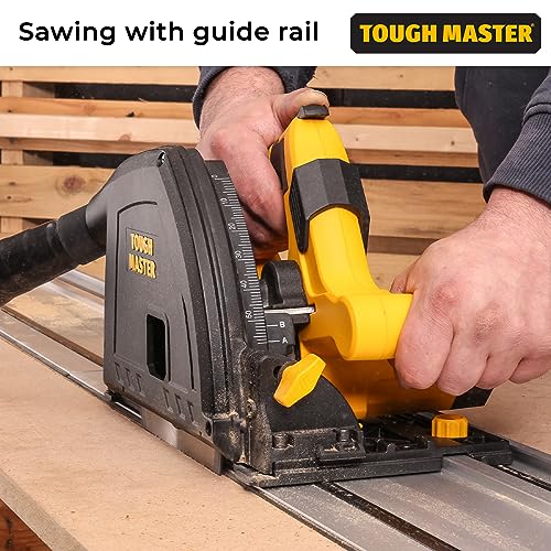 TOUGH MASTER Plunge Saw Track with 2 x 700mm Guide Rails Clamps & Connector Cutting Disc 1400W Powerful Cutter Bench Saw Circular Saw 57mm - 90° and 47mm - 45° 4 TOUGH MASTER Plunge Saw Track with 2 x 700mm Guide Rails Clamps & Connector Cutting Disc 1400W Powerful Cutter Bench Saw Circular Saw 57mm - 90° and 47mm - 45° - Image 4