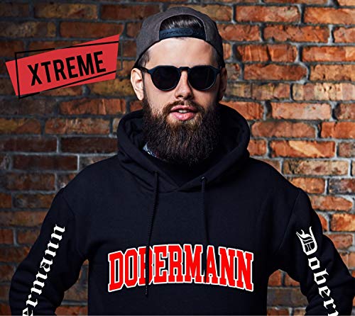 Dobermann Dobi Dobie Hund Hoodie Unisex Sweatshirt Extreme Hundemotiv Größe L
