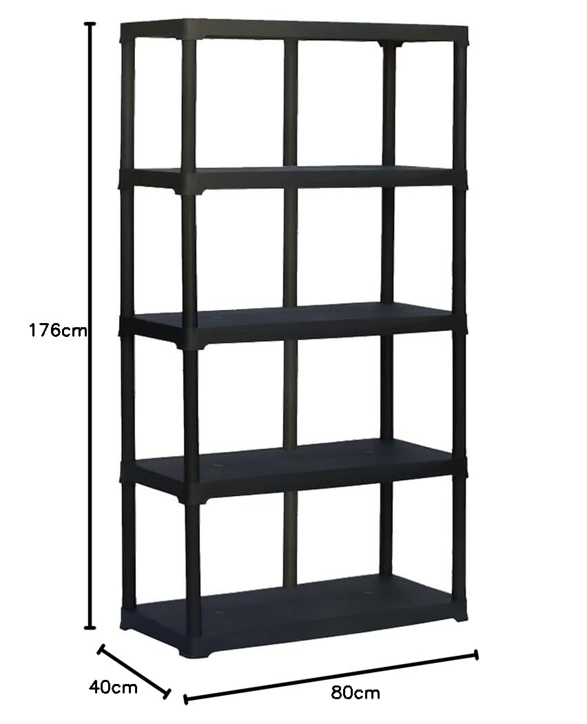 1PEZZO SCAFFALE IN PLASTICA RINFORZATO cm 80 x 40 x H 176-5 ripiani