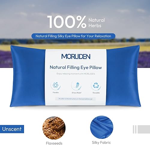 Miniatura 2 de Almohadas de ojos de lavanda para relajación, almohada de ojos de yoga para meditación, almohada ponderada para microondas para yoga, calor húmedo y