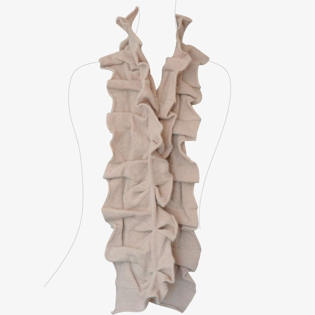Ruffle Wool/Angora Heavy Knit Cold Weather Fashion Scarf