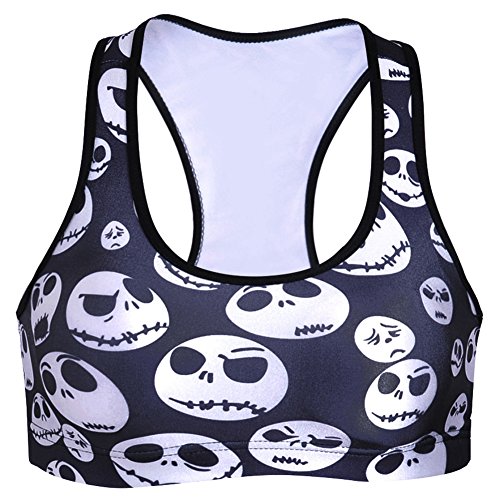 Image of Sister Amy Women's Aerobics Gym Dance Yoga Vest Printed Sports Bra Top Vest
