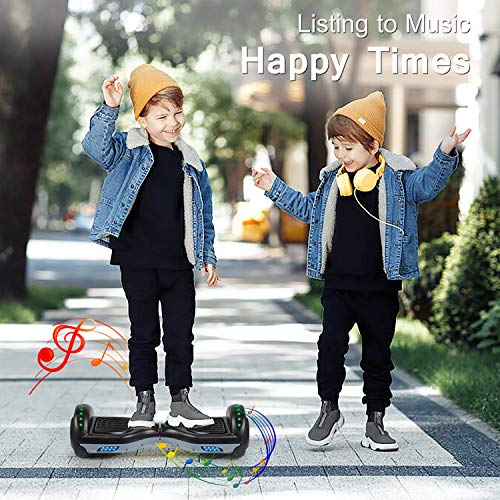 Felimoda Hoverboard with Bluetooth Speaker and LED Lights, 6.5" Self-Balancing Scooters Hoverboard for Kids