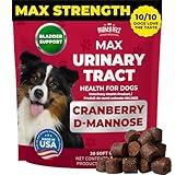 Mighty Petz MAX Cranberry for Dog UTI Treatment - MAX Strength Cranberry Supplement for Dogs + D-Mannose. Bladder Control for Dogs. Urinary Tract Care & Kidney Support Chews