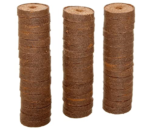 Dehner Kokos-Quelltabletten | Kokoserde Quelltabs, Aussaaterde Quelltopf, Torffreie Anzuchterde | biologisch abbaubar | Anzucht von Stecklingen, Sämlingen und Saaten | gedüngt | Ø 38 mm | 50 Stück