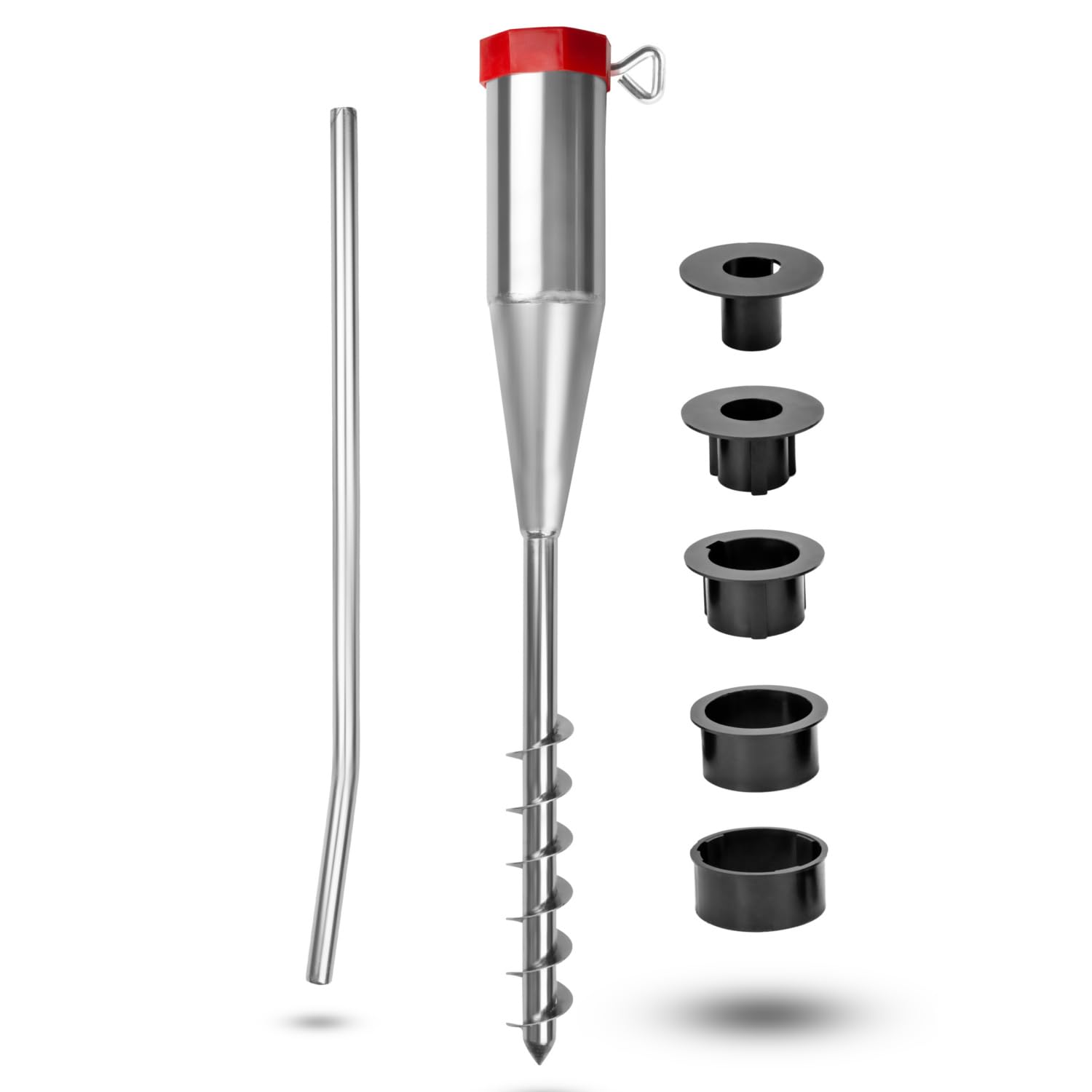 dszapaci Bodenhülse Für Wäschespinne Ø25-55mm Bodendübel Sonnenschirm-ständer Erdspieß Strand Eindrehhülse Erdanker Einschraubhülse Schirm-hülse Erdhülse Eindrehbodenhülse Fahnenmast