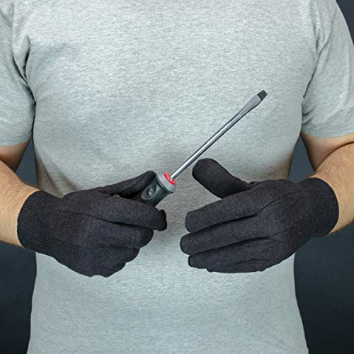 West Chester 750 Black Jersey Gloves Γçô [Pack Of 12] Large, Standard Weight Poly/Cotton, Knit Wrist, Clute Cut, Straight Thumb #TOP1