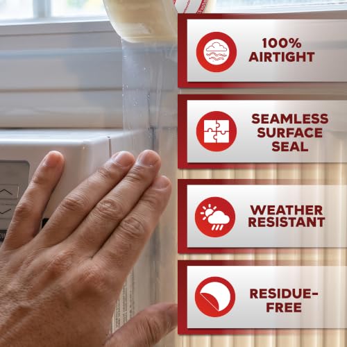 Image of XFasten Window Sealing Tape for Winter 3 inch x 30 Yards RV Window Stripping for Winter | Heavy-Duty Transparent Weather Sealing Tape for Plastic Window Coverings for Winter, Residue-Free Weather Tape