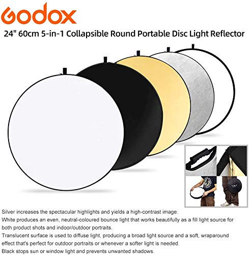 Rebotador Godox 5en1, Reflector de luz plegables de 100x150cm