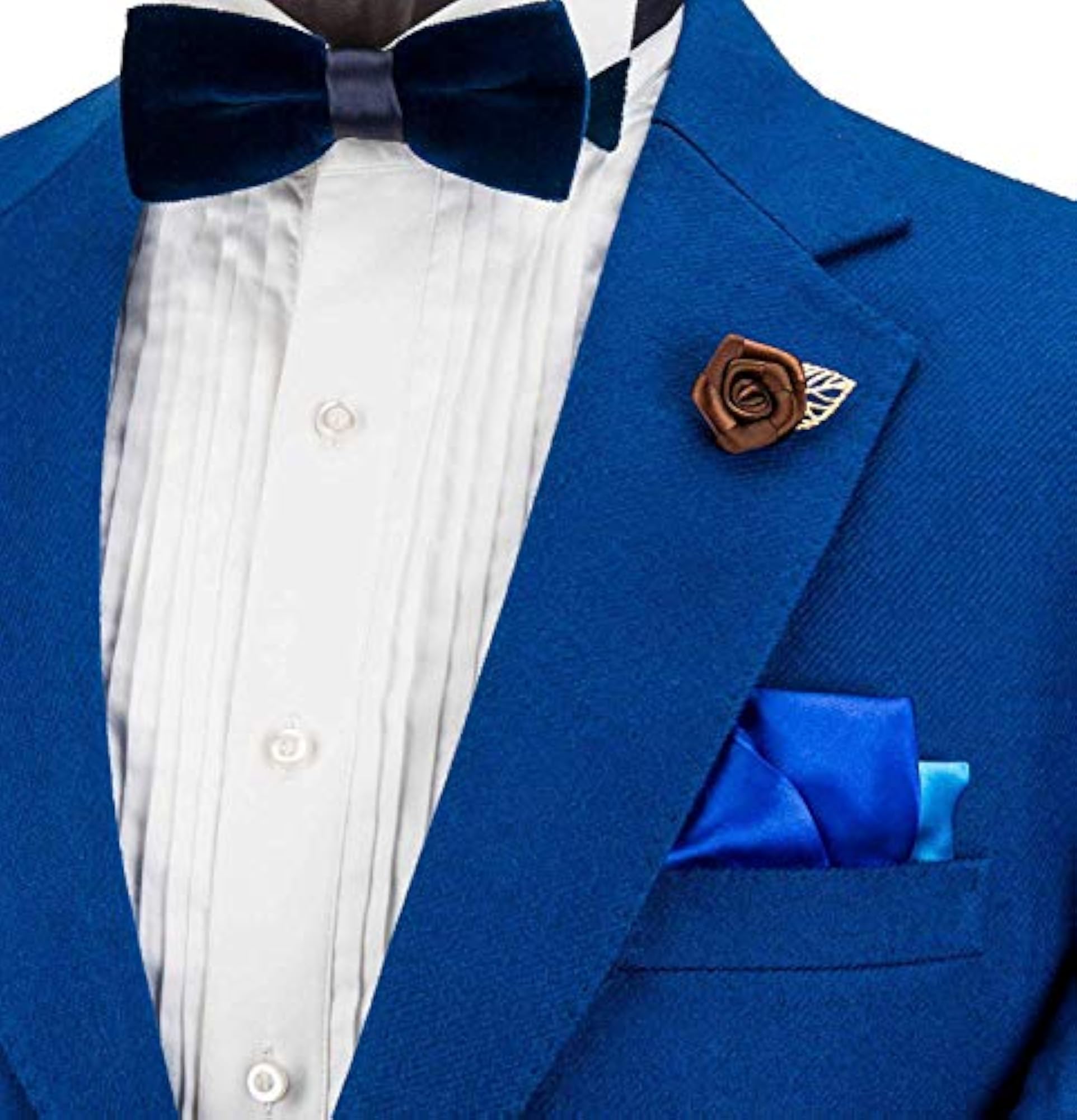 Dark Brown Rose Lapel Pin for Men, Pack of 6 Tuxedo Pins