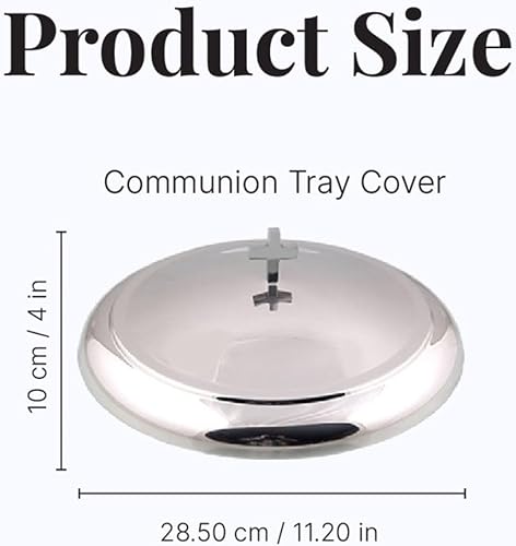 Miniatura 3 de Cubierta de bandeja de comunión premium para iglesias, bandejas para servir bebidas sagradas tapa para iglesia, suministros de iglesia de acero