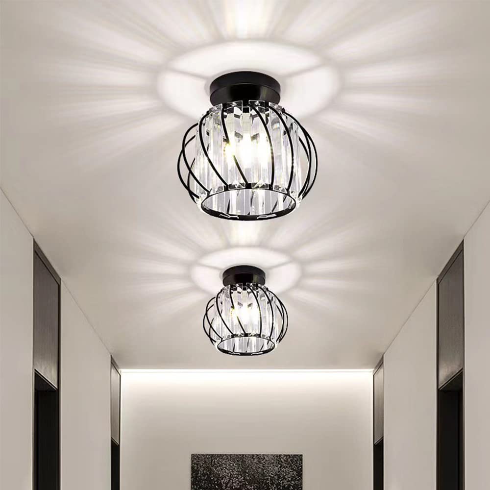 Mengjay E27 Plafoniera in Cristallo Moderno Lampadario Da Soffitto Creativa Paralume,mini lampada da soffitto in cristallo lampadario,per ingresso corridoio camera da letto soggiorno lampada