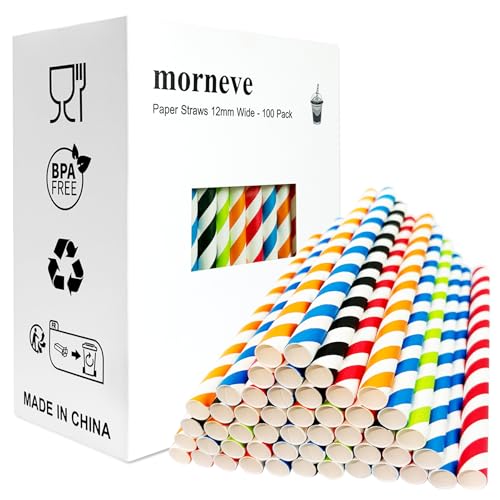 Pitillos de papel para bebidas, 12mm x 19.7cm, 100 uds miniatura 1