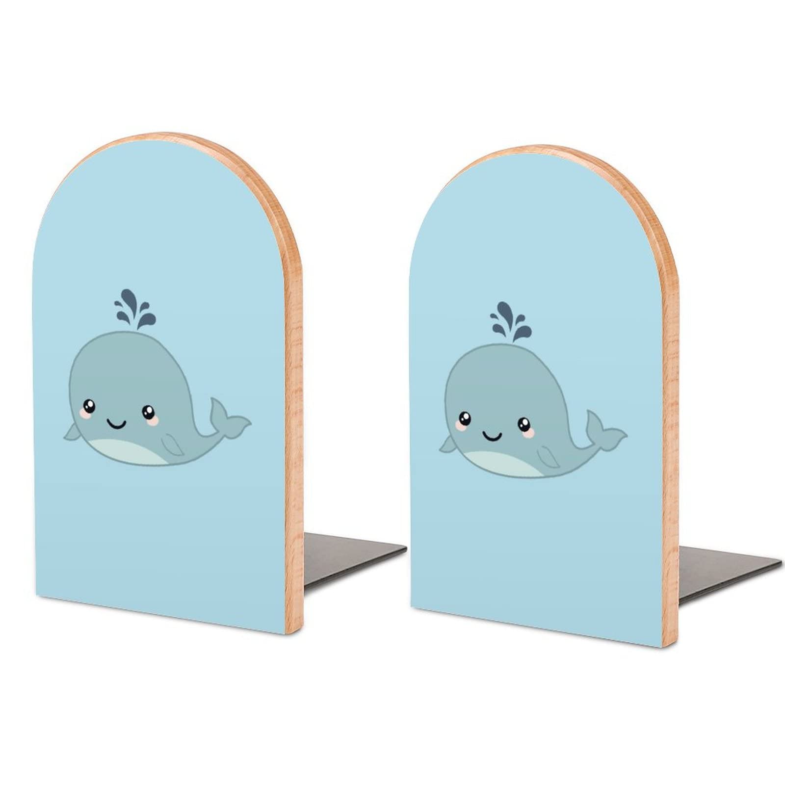 Amazon.co.jp: かわいいクジラ ブックエンド 棚用 木製ブックスタンド