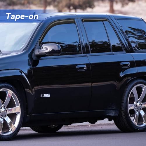 Image of Window Visors Rain Guards for 2002-2009 Chevy Trailblazer, Out-Channel Window Vent Wind Deflectors Visors Shades for 2006-2009 Trailblazer SS
