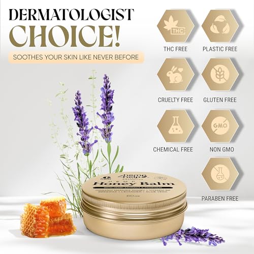 Manuka-Honig-Hanf-Salbe für Neurodermitis & Ekzeme, Schuppen - Propolis, Bienenwachs, Aloe Vera- Dermatologisch Empfohlen, Heilt Trockene, Rissige Haut