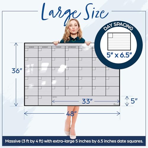 large dry erase calendar for wall 36x48 large wall calendar dry erase big white board for office home amp school giant erasable whiteboard jumbo monthly undated reusable white board planner