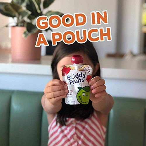 Buddy Fruits Pure Blended Fruit To Go Apple and Mango Applesauce | 100% Real Fruit | No Sugar, Non GMO, Vegan, Gluten Free, No Preservatives, BPA Free , Certified Kosher | 3.2oz Pouch 24 Pack - Thumbnail 6