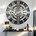 ImprovingLife The Gears Clock Real Moving Gear Wall Clock England Line (Vintage Black, 24 inches (60 cm))