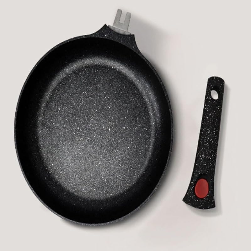 Aluminum Alloy Flat Bottomed Pan Non Stick Handle Detachable Steak Frying